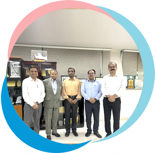 Team MedTherapy with Director Government Institute of Medical Sciences (GIMS)